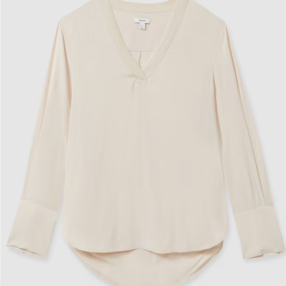 Reiss Elegant light pink V-Neck Blouse